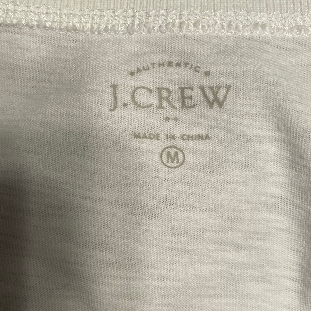 NEW J Crew White T shirt with black rim collar - Picture 4 of 5